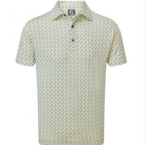 FOOTJOY LEAPING DOLPHINS PRINT LISLE MENS GOLF POLO SHIRT - XL (like new)